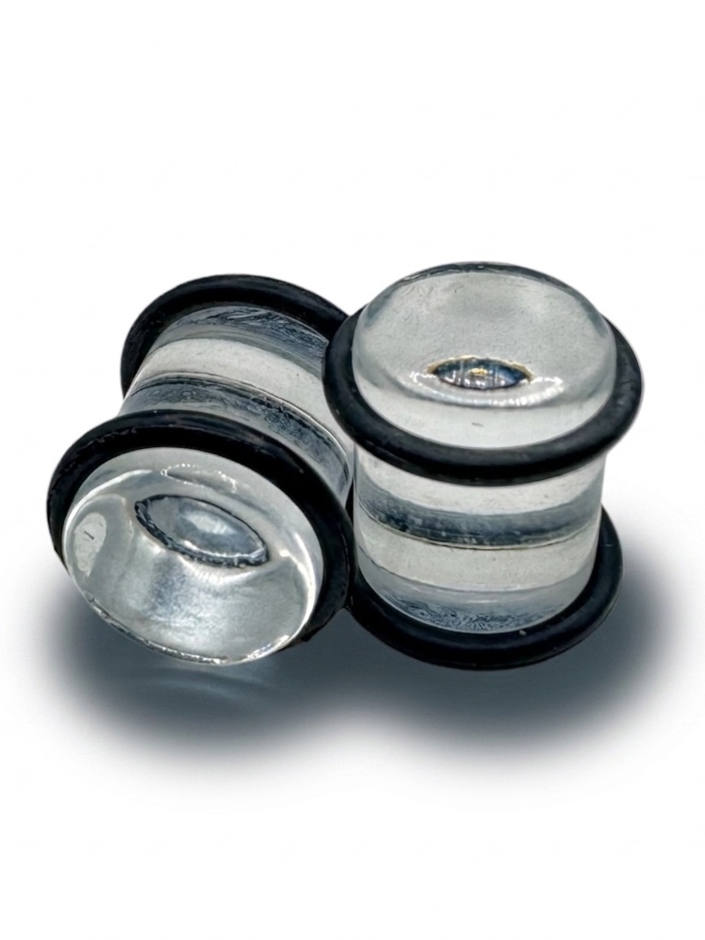 Pair 00g Clear Acrylic Ear Gauges Plugs Body Piercing Jewelry Grooved 1 Pr